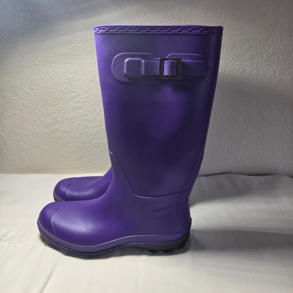 Canada Purple Rubber Rain Boots Tall Waterproof Made in Canada Size 11